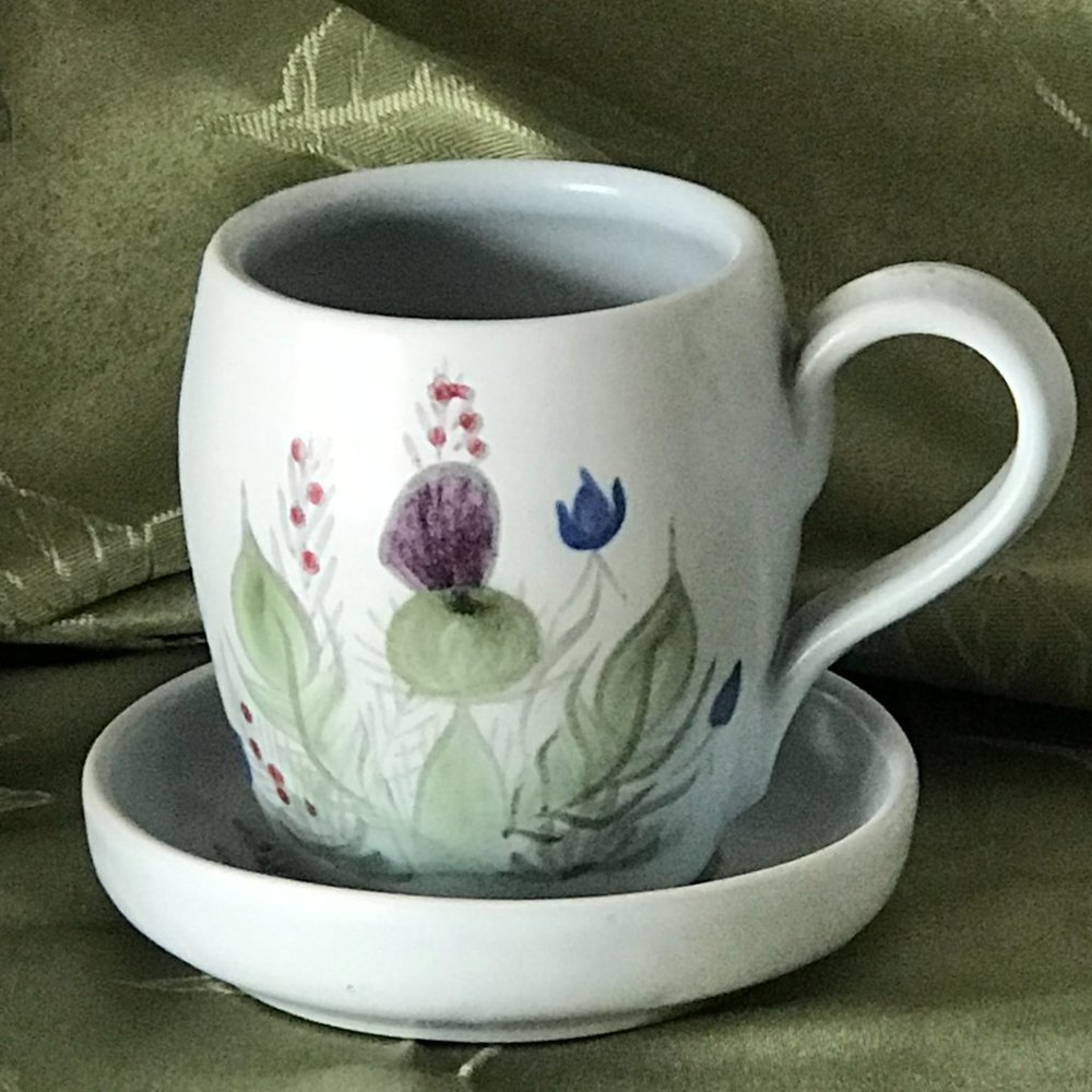 Thistleware By Buchan Stoneware Vintage Mug And Snack/Trinket Dish
